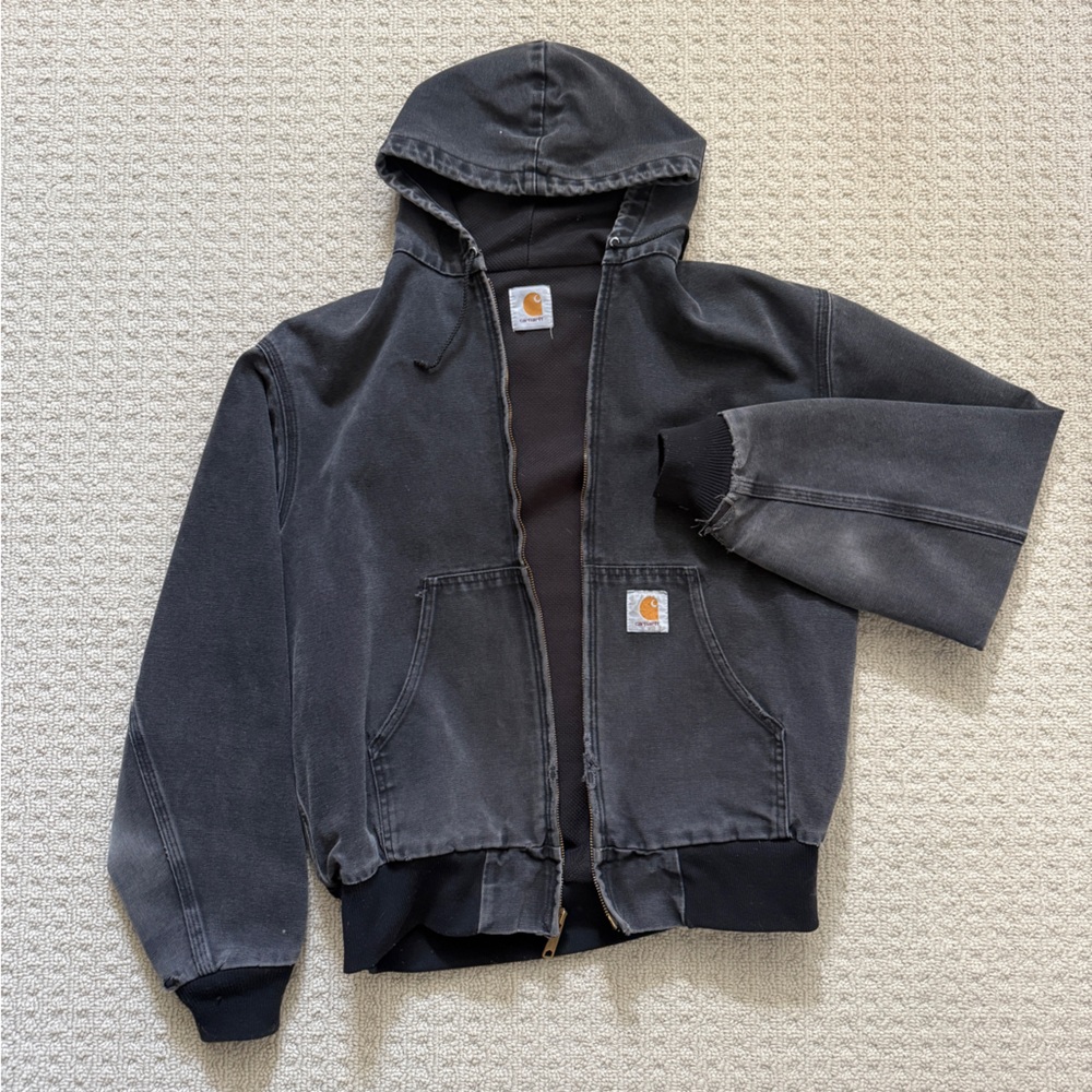 carharrt JR105 - vintage thermal lined duck active jacket hoodie